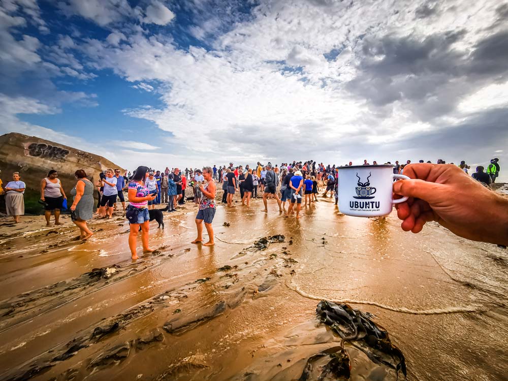 Travelling Ubuntu Koppie Swakopmund River Flowing Into Sea Namibia